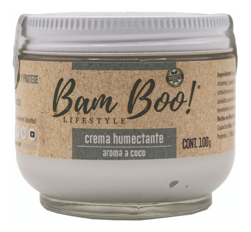 Imagen 1 de 7 de Crema Humectante Aroma A Coco 100g Bam Boo! Lifestyle