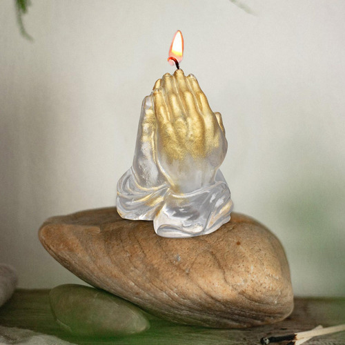 Lj Molde De Silicona De Mano De Buda Molde De Vela De Manos