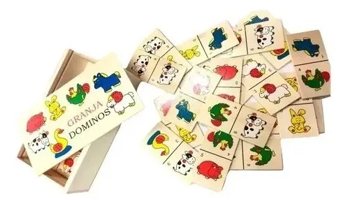 Domino Infantil En Madera De Animales Niños Didáctico