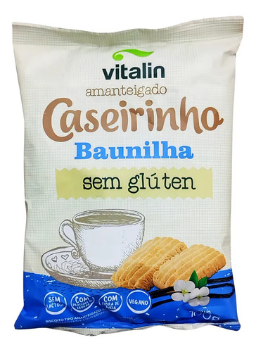 5x Biscoito Amanteigado Caseirinho Sabor Baunilha 100g Vital
