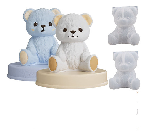 Molde De Silicone De Urso De Gelo Sorridente Tridimensional