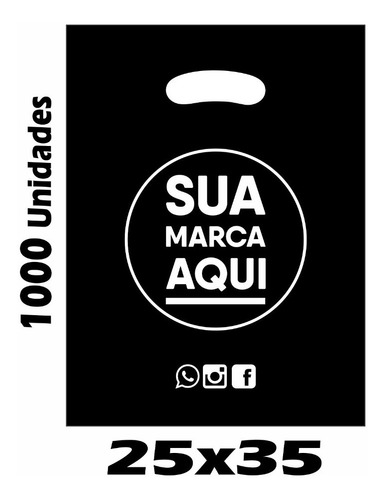 Imagem 1 de 1 de Sacolas Plásticas Personalizadas 25x35 / 1000 Un Promoção