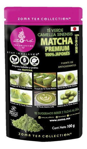 Té Verde Matcha Zoma Tea Premium 100% Japones Kosher 100 Gr