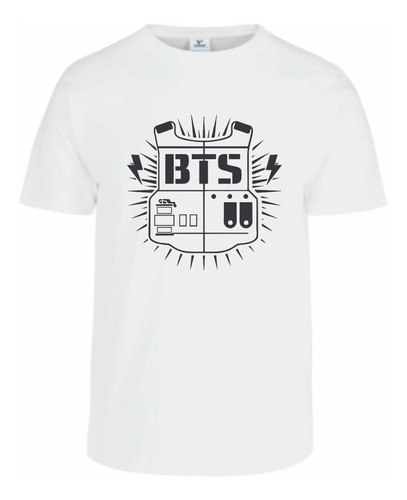 Bts K-pop Playera 100 % Algodón Hombre Color Blanco