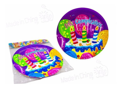 30 Platos Descartables Varios Diseños 23 Cm Cf-721