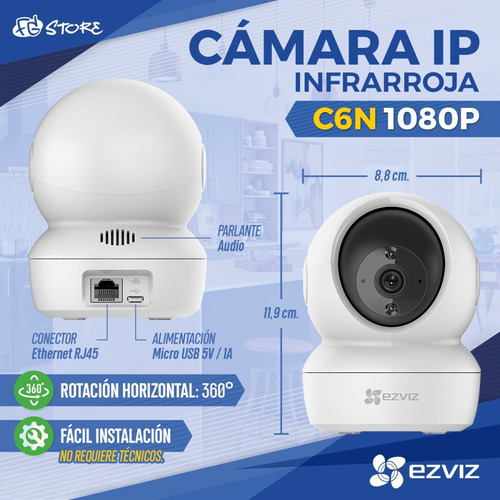 Imagen 4 de 10 de Camara Seguridad Ezviz C6n Ip 1080p Motorizado Wifi Nocturn