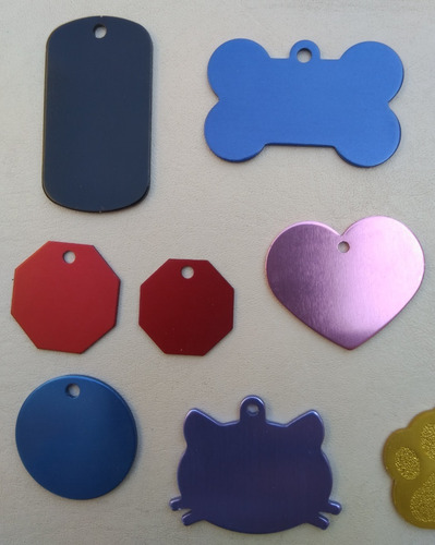 Placa Grabada De Identificación A Colores Para Perro Y Gato