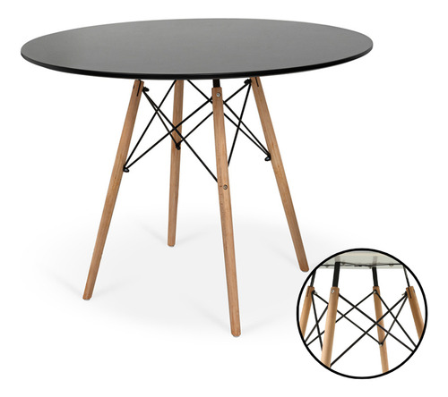 Kit Mesa Jantar Eiffel 100cm Preta 04 Cadeiras Eiffel Cor Amarela Magazine Decor