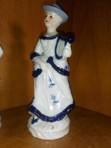 Figura De Porcelana Dama Con Lira Made In Denmark En Perfect