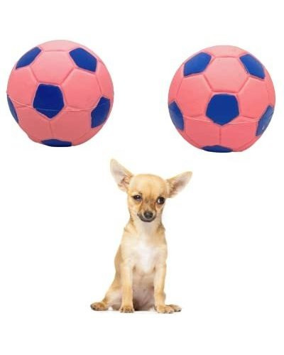 Lanco Small Dog Balls Squeaky Soccer Goma Perro Juguete Cach