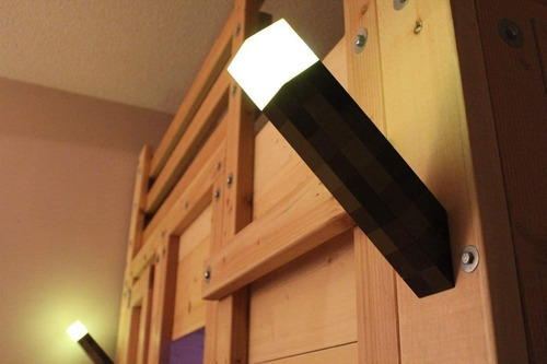 Lámpara Antorcha Minecraft Brownstone Luz Nocturna Led De S