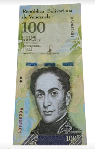 Venezuela Billete 100.000 Bolívares 2017 , Sin Circular 