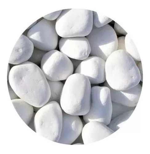 Pedras Seixos Decorativas Branca Sauna Lareira - 15 Kgs Cor Branco Granulometria máxima 3 cm Granulometria mínima 1 cm