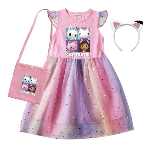 Disfraz De Gabbys Dollhouse Para Niñas Vestidos Princesa Fiesta Bodas Y Cumpleaños Halloween