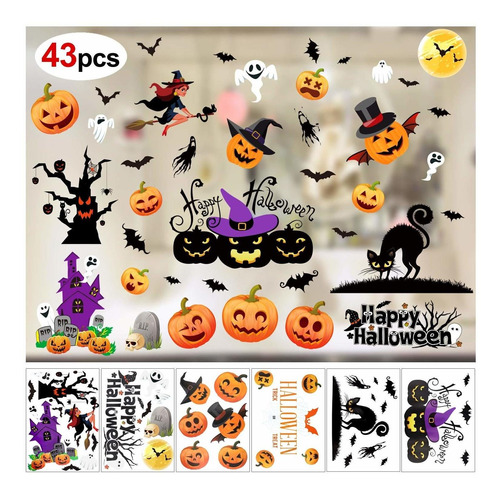 Pcs Halloween Decals Engomadas De La Ventana Se Aferra ...