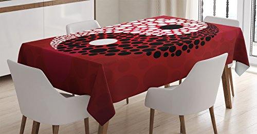Ambesonne Ying Yang Tablecloth, Abstract Graphic Z01gn