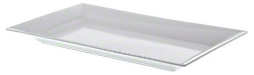 Plato Rectangular Melamina, 21puLG X 13puLG, Blanco.