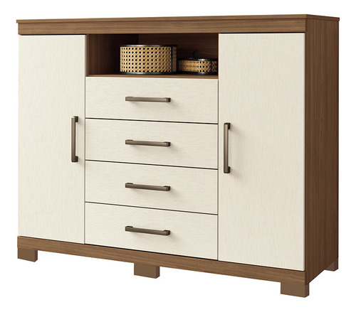 Cômoda Santos Andir Havana Master Cor Jatoba/areia Com Acabamento Pintura Uv E Verniz