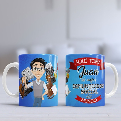 Vasos Tazas Mugs Aqui Toma Comunicador Social Personalizado