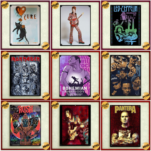 3 Cuadros Música Rock Ac/dc Rolling Stones Red Hot Tool Punk