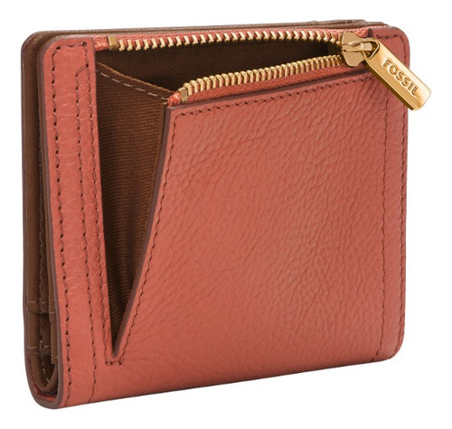 Cartera Plegable Mujer Logan De Piel Rojo Fossil
