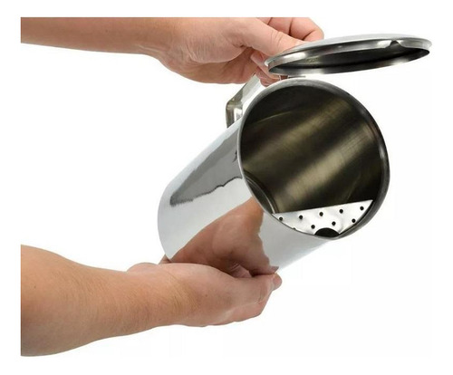 Jarra De Inox Com Tampa E Aparador De Gelo Para Água Ou Suco