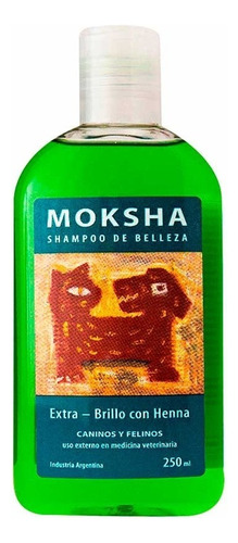 Shampoo Para Perro Y Gato Moksha Belleza Brillo Con Henna 250ml