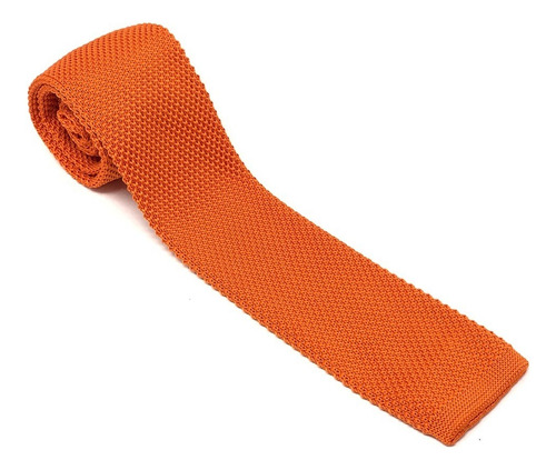 Corbata Vestir Tejida Moda Hombre Poliéster Premium Sarosa Color Naranja