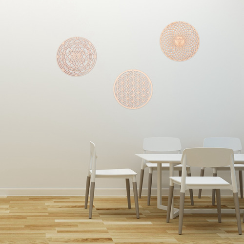 Para Placa De Pared De Madera Con Forma De Flor De La Vida,