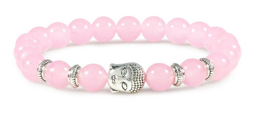 Pulsera Buda Sabiduria Cuarzo Rosa + Estuche Gamushop