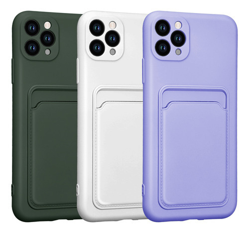 Para iPhone 14 13 Funda Para Teléfono Móvil Con Tarjetero Color Verde For iPhone 13 Pro
