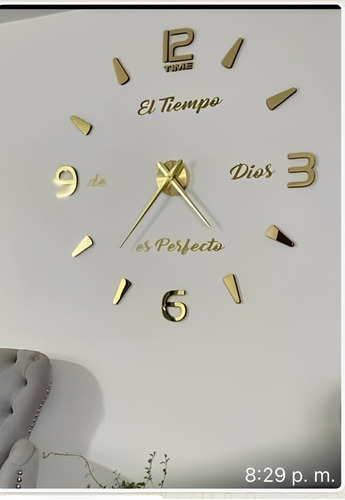 Reloj De Pared 3d Grande Tamaño 110 X 110cm Con Mensaje