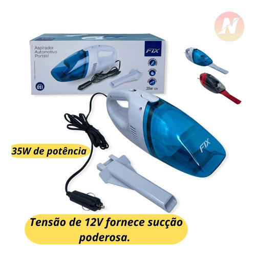 Imagem 3 de 8 de Aspirador De Pó Automotivo Para Carro 12v 35w Limpeza Fácil