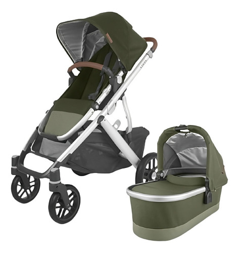 Carriola de paseo Uppababy Vista V2 hazel con chasis color plateado