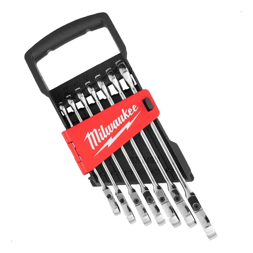 Set De 7 Llaves Combinadas Con Crique Flexible Milwaukee