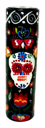 Termo Pintado A Mano Diseño De Calavera 