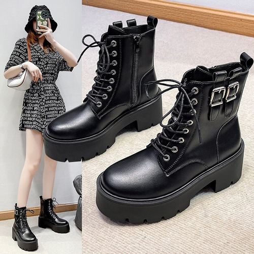 Zapatos De Mujer, Botas Con Plataforma, Estilo Punk Gótico P