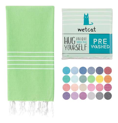 Toalla Turca Wetcat, Super Liviana, Extra Absorbente Verde C