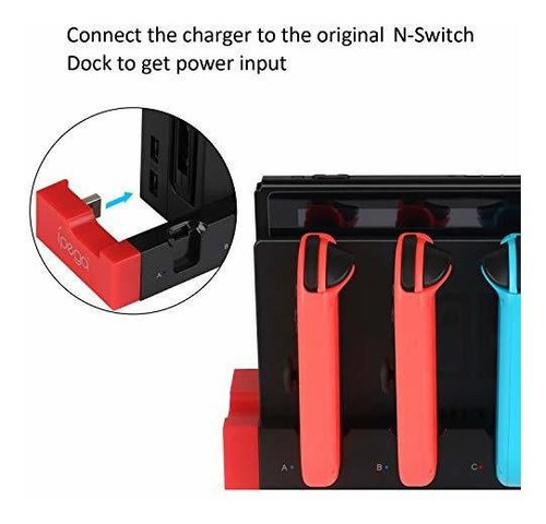 Kingtop Charger Para Nintendo Switch Joy-con, Base De Estaci