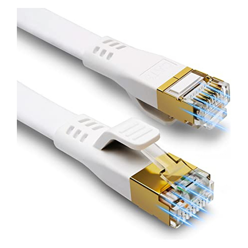 Cable Ethernet Cat 8 De 100 Pies, Plano De Alta Velocidad, C