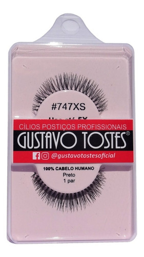 Kit 3 Cílios Postiços #747xs Natural 100% Cabelo Humano
