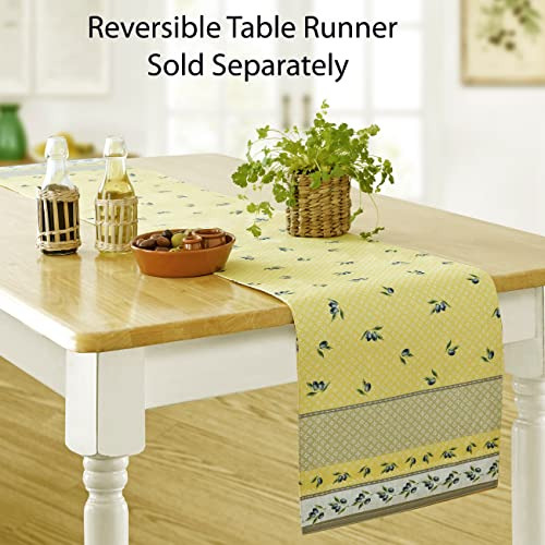 Mantel Rectangular Estampado Amarillo Y Gris 152 X 213 Cm