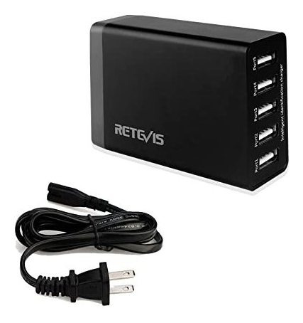 Retevis Cargador De Pared Usb De 5 Puertos 40w - 8a Estación