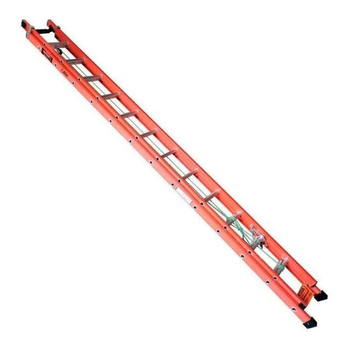 Escada de fibra de vidro reta Síntese EAFD-25 laranja/prateado