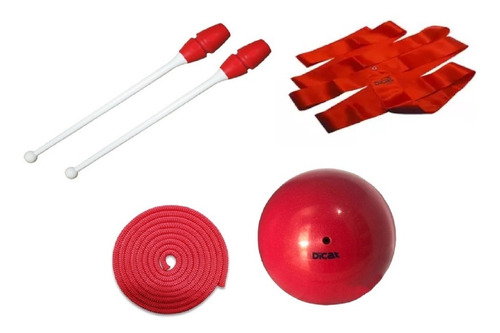 Kit Aparelhos Para Ginástica Rítmica... Infantil (vermelho)