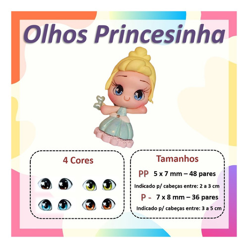 Imagem 3 de 10 de Olhos Resinados Para Artesanato - Coloridos E Delicados
