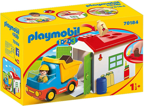 Playmobil 1.2.3 Camión De Construcción Con Garaje