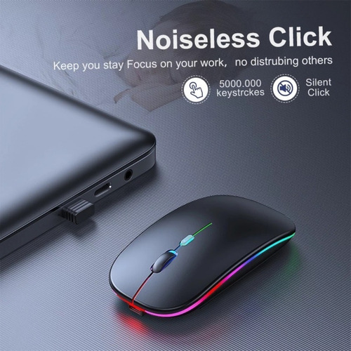 Imagen 4 de 7 de Mouse Ultra Delgado Slim Con Batería Recargable Inalámbrico