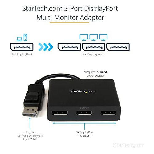 Startech.com Adaptador Multimonitor De 3 Puertos - Displaypo