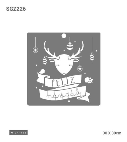 Imagen 1 de 1 de Mil Artes Navidad - Stencil - 30 X 30cm - Sgz226